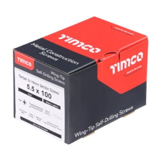 TIMCO Self-Drilling Wing-Tip Steel to Timber Heavy Section Silver Screws  - 5.5 x 100