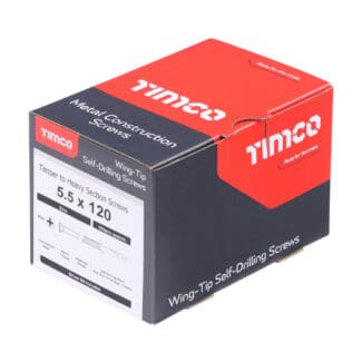 TIMCO Self-Drilling Wing-Tip Steel to Timber Heavy Section Silver Screws  - 5.5 x 120