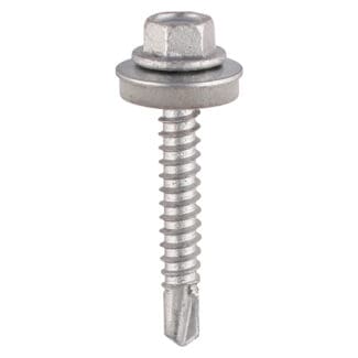 TIMCO Self-Drilling Light Section Screws Exterior Silver with EPDM Washer - 5.5 x 25