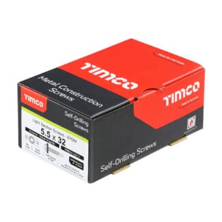 TIMCO Self-Drilling Light Section Screws Exterior Silver with EPDM Washer - 5.5 x 32