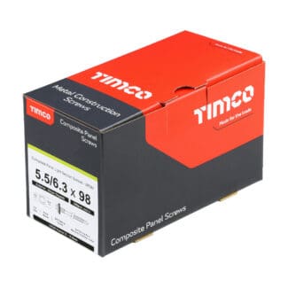 TIMCO Self-Drilling Light Section Composite Panel Screws Exterior Silver with EPDM Washer - 5.5/6.3 x 98