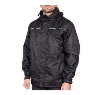 Timco Waterproof Lined Rain Jacket Black  - Large