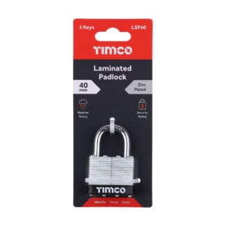 TIMCO Laminated Padlock - 40mm