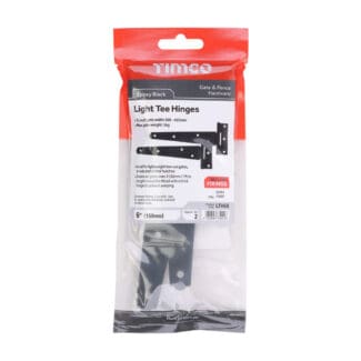 TIMCO Light Tee Hinges Black - 6"