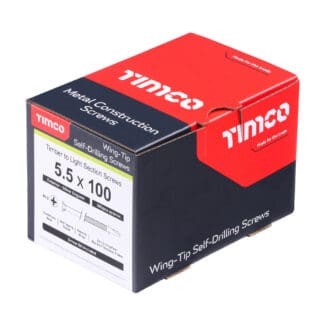 TIMCO Self-Drilling Wing-Tip Steel to Timber Light Section Exterior Silver Screws  - 5.5 x 100