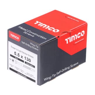 TIMCO Self-Drilling Wing-Tip Steel to Timber Light Section Silver Screws  - 5.5 x 130
