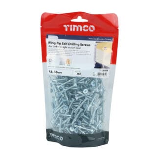 TIMCO Self-Drilling Wing-Tip Steel to Timber Light Section Silver Screws  - 4.8 x 38