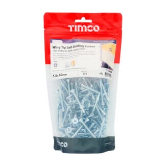 TIMCO Self-Drilling Wing-Tip Steel to Timber Light Section Silver Screws  - 5.5 x 50