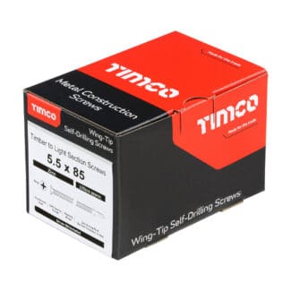 TIMCO Self-Drilling Wing-Tip Steel to Timber Light Section Silver Screws  - 5.5 x 85