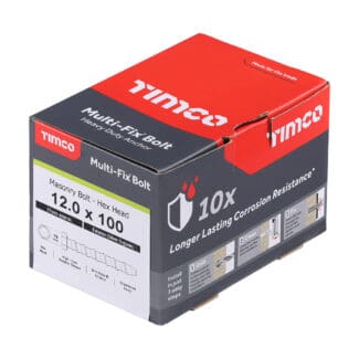 TIMCO Multi-Fix Bolts Hex Head Exterior Silver - 12.0 x 100