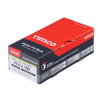 TIMCO Multi-Fix Bolts Hex Head Exterior Silver - 16.0 x 100