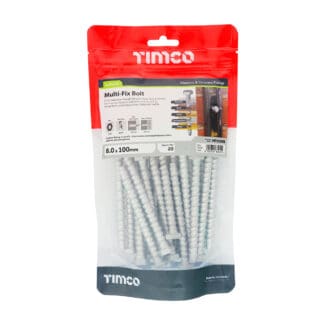 TIMCO Multi-Fix Bolts Hex Head Exterior Silver - 8.0 x 100
