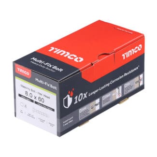 TIMCO Multi-Fix Bolts Hex Head Exterior Silver - 8.0 x 60