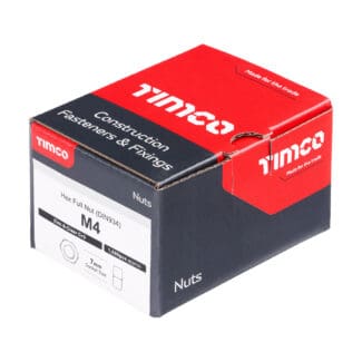 TIMCO Hex Full Nuts DIN934 Silver - M4