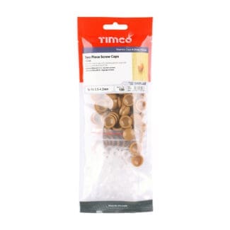 TIMCO Two Piece Screw Caps Oak - To Fit 3.5 to 4.2 Screw