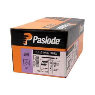 Paslode IM350+ Nails & Fuel Cells Retail Pack Ring Shank Galvanised + - 2.8 x 51/1CFC