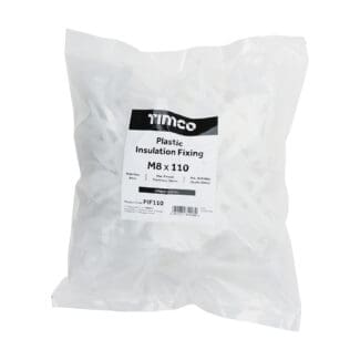 TIMCO Plastic Insulation Fixings White - 8.0 x 110