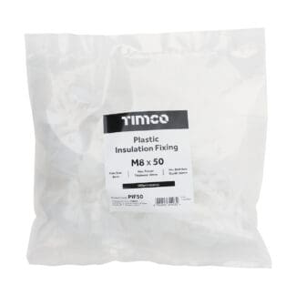 TIMCO Plastic Insulation Fixings White - 8.0 x 50
