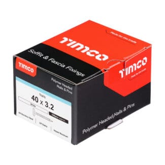 TIMCO Polymer Headed Nails A4 Stainless Steel White - 40mm