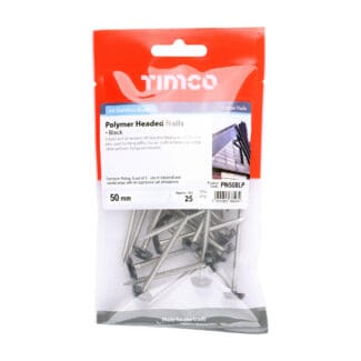 TIMCO Polymer Headed Nails A4 Stainless Steel Black - 50mm