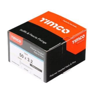 TIMCO Polymer Headed Nails A4 Stainless Steel Cream - 50mm