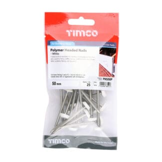 TIMCO Polymer Headed Nails A4 Stainless Steel White - 50mm