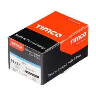 TIMCO Polymer Headed Pins A4 Stainless Steel White - 25mm