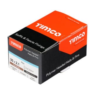 TIMCO Polymer Headed Pins A4 Stainless Steel Clay Brown - 30mm