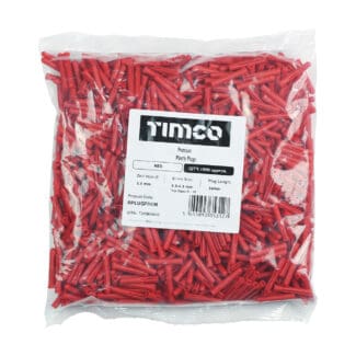 TIMCO Red Premium Plastic Plugs - 34mm