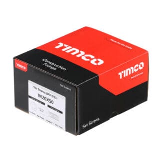 TIMCO Set Screws DIN933 Grade 8.8 Silver - M20 x 50
