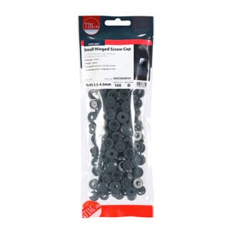 TIMCO Hinged Screw Caps Small Dark Grey - To fit 3.0 to 4.5 Screw