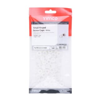 TIMCO Hinged Screw Caps Small White - To fit 3.0 to 4.5 Screw