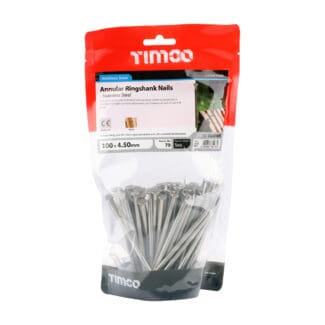 TIMCO Annular Ringshank Nails A2 Stainless Steel - 100 x 4.50