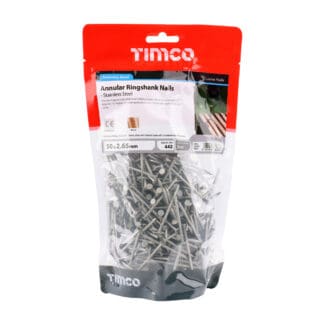 TIMCO Annular Ringshank Nails A2 Stainless Steel - 50 x 2.65