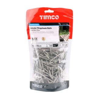 TIMCO Annular Ringshank Nails A2 Stainless Steel - 65 x 3.35