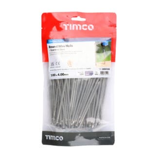 TIMCO Round Wire Nails A2 Stainless Steel - 100 x 4.00