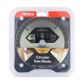 TIMCO Handheld Cordless Circular Saw Blade - 165 x 20 x 40T