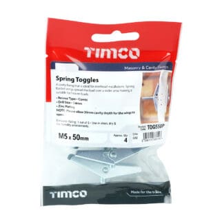 TIMCO Spring Toggle Cavity Anchors Silver - M5 x 50