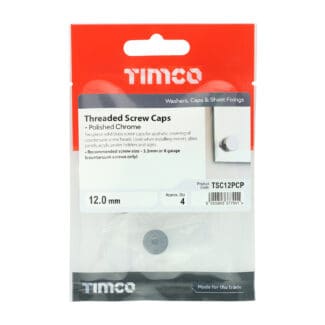 TIMCO Threaded Screw Caps Solid Brass Polished Chrome - 12mm