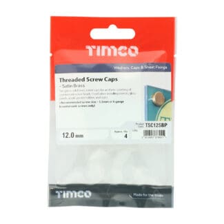 TIMCO Threaded Screw Caps Solid Brass Satin Brass - 12mm