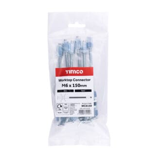 TIMCO Worktop Connectors Silver - M6 x 150