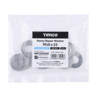 TIMCO Penny / Repair Washers DIN9054 A2 Stainless Steel - M10 x 25