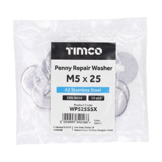 TIMCO Penny / Repair Washers DIN9054 A2 Stainless Steel - M5 x 25