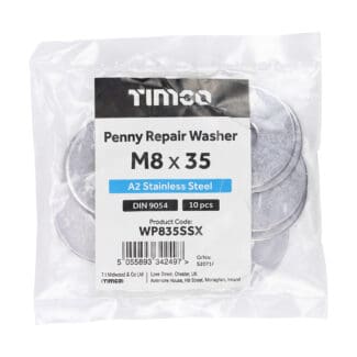 TIMCO Penny / Repair Washers DIN9054 A2 Stainless Steel - M8 x 35