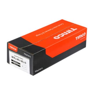 TIMCO Square Plate Washers Silver - M10 x 40 x 40 x 5