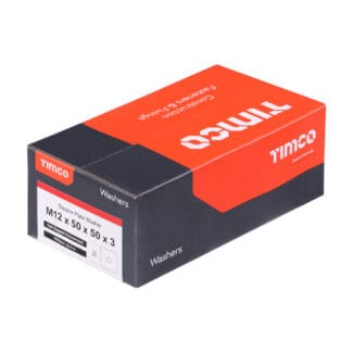 TIMCO Square Plate Washers Silver - M12 x 50 x 50 x 3