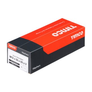 TIMCO Square Plate Washers Silver - M12 x 50 x 50 x 3