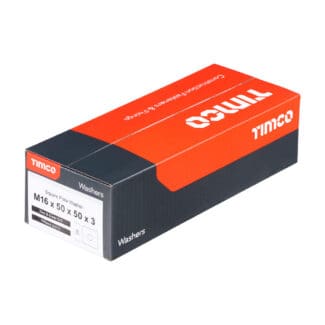 TIMCO Square Plate Washers Silver - M16 x 50 x 50 x 3