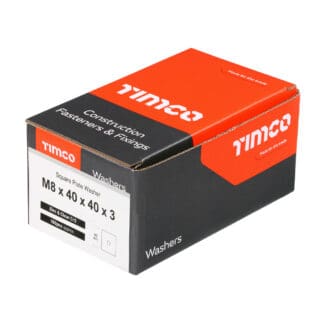 TIMCO Square Plate Washers Silver - M8 x 40 x 40 x 3