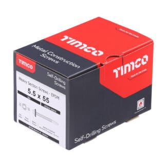 TIMCO Self-Drilling Heavy Section Silver Screws with EPDM Washer - 5.5 x 55